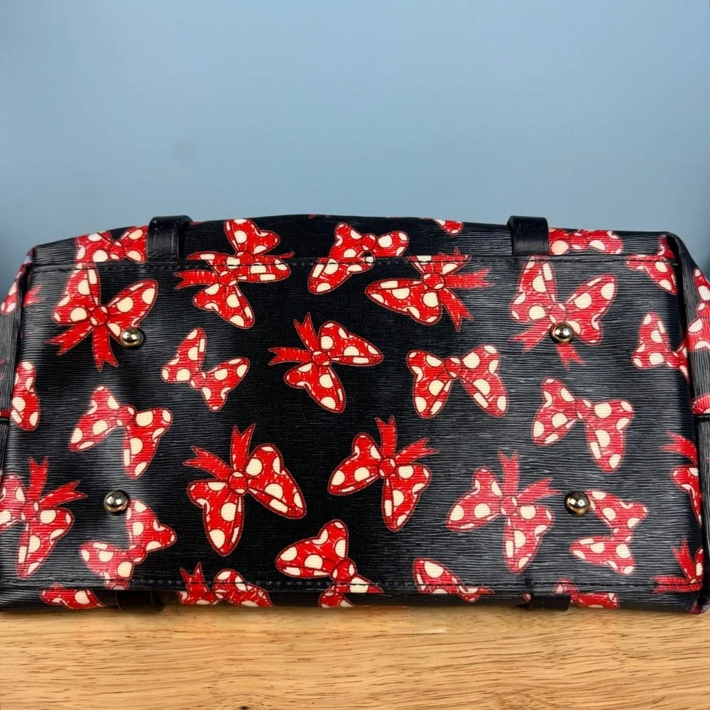 Dooney & Bourke Disney Parks Black Red Minnie‎ Mouse Bows Shopper Tote Bag Purse